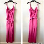 Julia Jordan  Cowl Neck Belted Satin Maxi Dress Hot Pink‎ 10 Photo 2