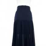 Rokh Navy Pleated Sheer Tight Skirt Women's Size 38 Fashion Dress Blue Photo 3