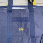 Bill Blass Large Vintage Navy Blue Waterproof Tote Bag w/ Yellow Logoing Photo 1