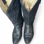 Black leather cowboy boots Size 7.5 Photo 3