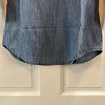 Van Heusen Van Huesen Chambray Cotton V Neck 3/4 Quarter Sleeve - Size Small Photo 3