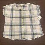 NWT Canyon Guide Outfitters 100%‎ Cotton Button Front Plaid Top (L) Hiking Gorp White Size L Photo 0