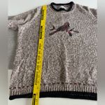 Vintage C.J. Banks Heather Brown Black Red Hand Embroidered Cardinal Sweater X Size XL Photo 8