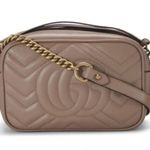 Gucci GG Marmont Mini Matelasse Leather Crossbody in Dusty Pink Photo 12