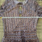 Anthropologie ‎ Purple Sequin Open Back Long Sleeve Dress 6 holiday occasion Photo 9