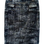 GRACE Women's Size 6 Pencil Skirt Black White Textured Print Sheath Skirt Photo 0