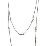 Lane Bryant Silver Tone Y Necklace Rhinestone Stations Long Layered Dainty Adj Photo 2