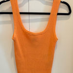 Divided Orange ribbed tank top Photo 0