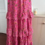 Caroline Constas Skirt Womens Large Floral Lace Tiered Crop Top Matching Co Ord Pink Photo 5