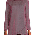 Lands' End   Women's Burgundy Fleece Tunic Pullover Sweatshirt XS 2-4 Photo 0