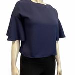 Catherine Malandrino Violet Blue Bell Sleeve  peasant Top Key Hole Photo 6