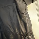 Luigi lamberto Women 50 Mid Length parka Leather Jacket Lined. Black. Black Size undefined Photo 15