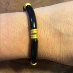 NWT handcrafted beaded tube bracelet with matte gold accents Black Photo 1