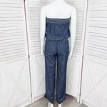 Poetry  Boho Smocked Strapless Wide Leg Chambray Jumpsuit Denim Blue Small Photo 3