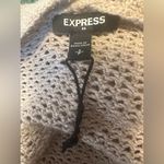 EXPRESS Tan Taupe Crochet Sweater Cardigan Small Photo 4