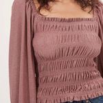 ASTR Pink Glittery Long Sleeve Blouse Photo 1