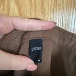 Cider  NWOT Denim Brown Pocket Romper with Tie Straps Photo 4