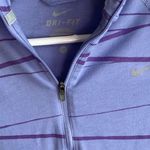 Nike  Purple Striped Hooded Half Sleeve Tee Photo 1