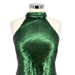 Lulus  Emerald Green Sequin Halter Mini Dress Party Formal Size Large NWT Photo 1