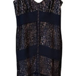 Ann Taylor  Loft Black Lace over Nude Lining Cocktail Dress - Size 8 Photo 0