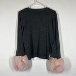 Milly Faux Fur Poof Sleeve Pullover Size Medium Photo 4