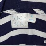 Beach Break Womens Classic Striped Hooded Tunic White‎ Navy Blue Size Large Photo 4