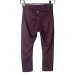 Lululemon  Women’s Wunder Under Purple / Burgundy Printed Crop Leggings Size 6 Photo 3