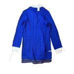 NWT Francesca's Audrey Parks Sweater Dress Shirt Combo Blue Cable Knit Medium Photo 1