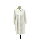 Melissa Nepton Mia Crisp Button Down Collared Shirt Off White Size‎ Large Photo 1