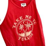 Mate the Label  ‘Take me to Tulum’ Red Graphic Tank Top Size S/M Photo 2