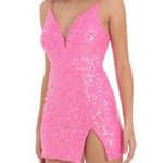 Lucy in the Sky | Hot Pink Sequin Dress Photo 2