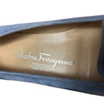Salvatore Ferragamo Blue Suede Loafers Quiet Luxury Minimal Chic Slip-On Comfort Old Money Luxe 7.5 Photo 9