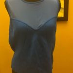 EXPRESS  Teal Blue Mesh Top Ribbed Sweetheart Sweater Top Size XL Photo 0