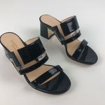 Marion Parke Bailey Geometric PVC Slide Sandal Block Heel 36 Black $596 in box Size 5 Photo 0