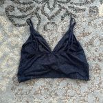 Lucy in the Sky Twist Front Glitter Crop Top Navy Medium Photo 3