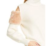 Adeam Cold Shoulder Turtleneck Sweater with Faux Fur Trim size M Size M Photo 6