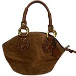Rina Rich Velvet & Leather Music Top Handle Handbag Brown Photo 1