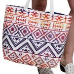 Vibrant ETHNIC PRINT TOTE BAG WITH SHOULDER STRAPS 20X15X5 Photo 3