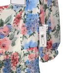 Premier Amour Women's 12 Pastel Colored Floral Pleated Maxi Dress Puff Sleeves Photo 2