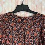 Greylin  Orange Fall Floral Black Tassel Tie Boho Blouse Photo 10