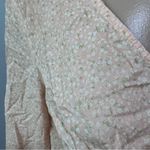 Urban Outfitters  Peach Micro Floral Print Twist Front Crop Top Shirt Small Pink Photo 4