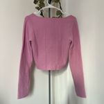 Jessica Simpson Pink Knit Top Long Sleeve Square Neck Classic NWT Sz Small Photo 5