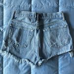 AGOLDE  Light Blue Frayed Jean Shorts Photo 1