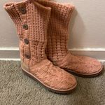 UGG  Knitted High Boots in Orange Salmon Women’s Size 8 Photo 1