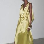 ZARA  dress zwcollection satin flowy Sleeveless lime Green evening party wedding Photo 8