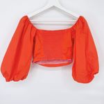 Tanya Taylor Alondra Off Shoulder Puff Sleeve Crop Top Sz 2 Photo 5