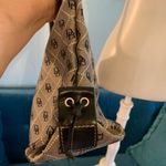 Dooney & Bourke Canvas DB Logo Diamond Pattern Large Tote Bag Leather Handles Photo 4