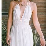 Gauze Plunging Halter Women’s Maxi Dress Size M Photo 4