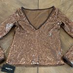 Worth Brown Sequin Blouse‎ Photo 3