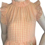 Calixta Gorg Pink Plaid Ruffle Dress Size Small .#87 White Photo 1